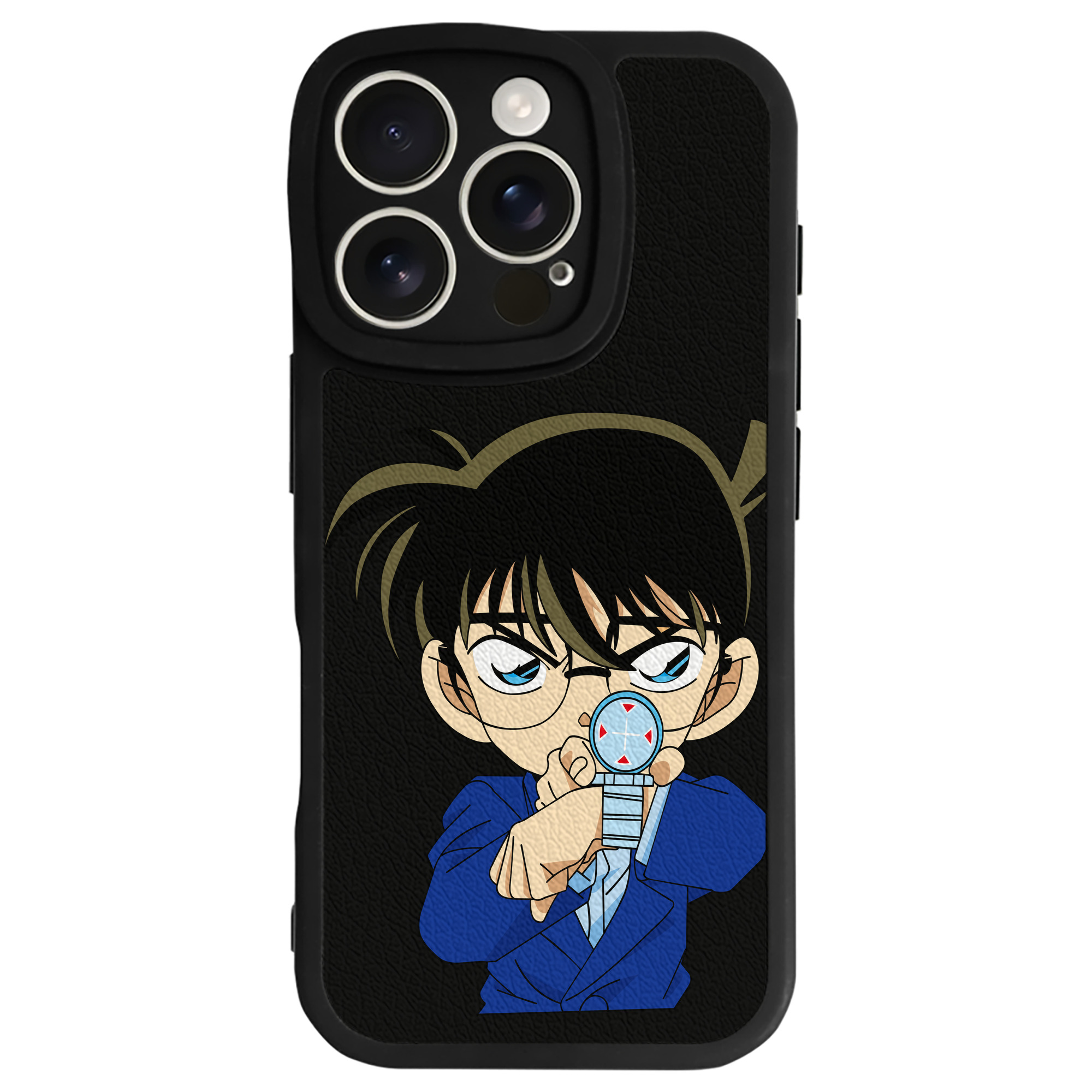 （画像用） 名探偵コナン 江戸川 コナン Detective Conan Conan Edogawa 【iPhone 16シリーズ対応】シリコンスマホケース（レザー調） 材質：シリコン